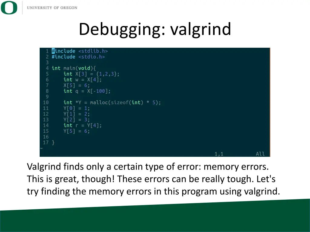 debugging valgrind 1