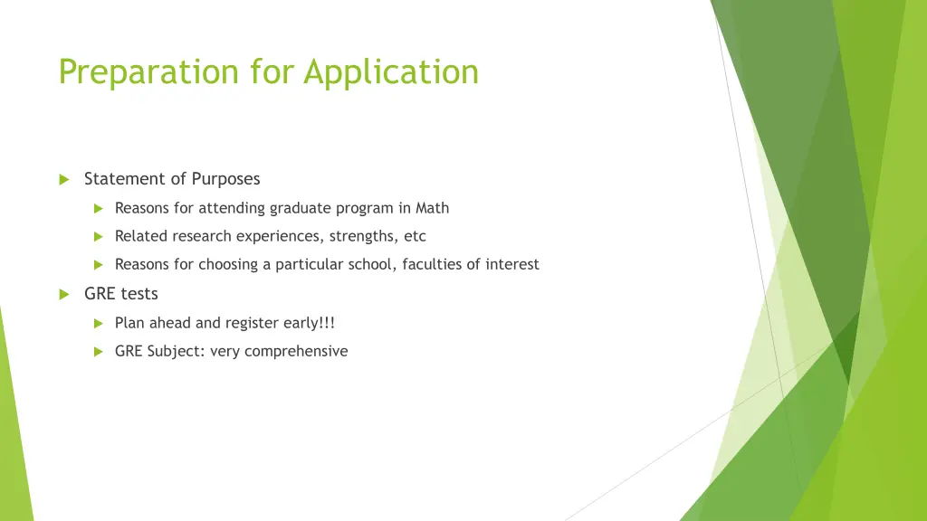 preparation for application 1