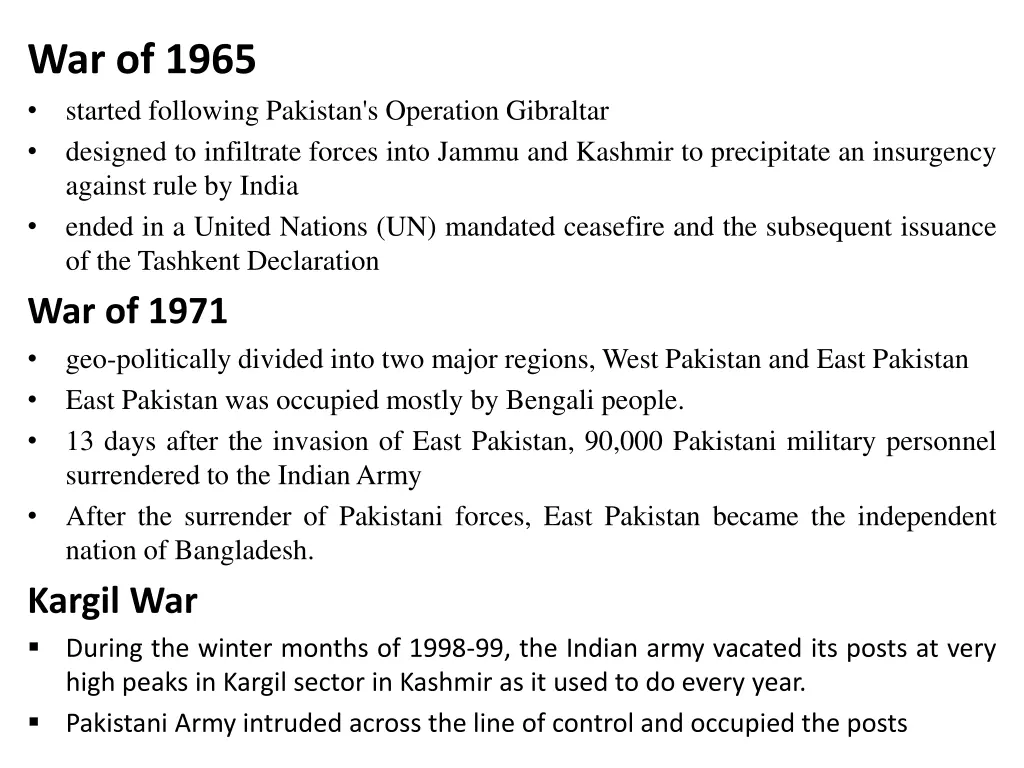 war of 1965 started following pakistan