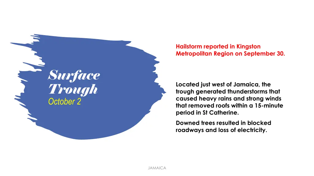 hailstorm reported in kingston metropolitan