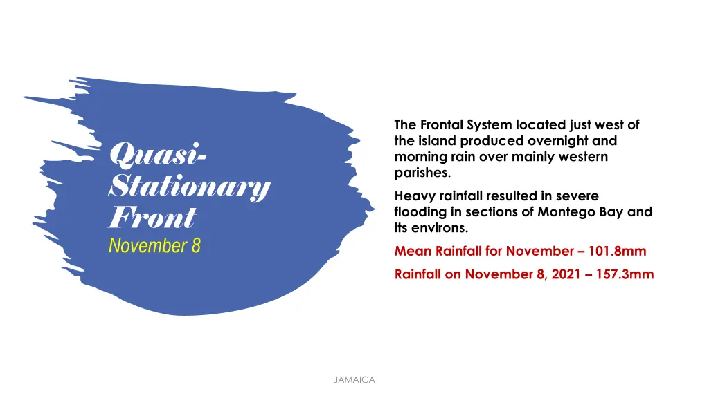the frontal system located just west