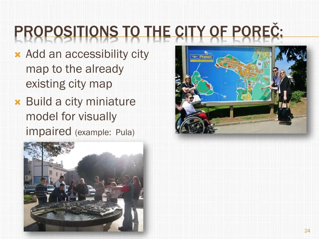 propositions to the city of pore