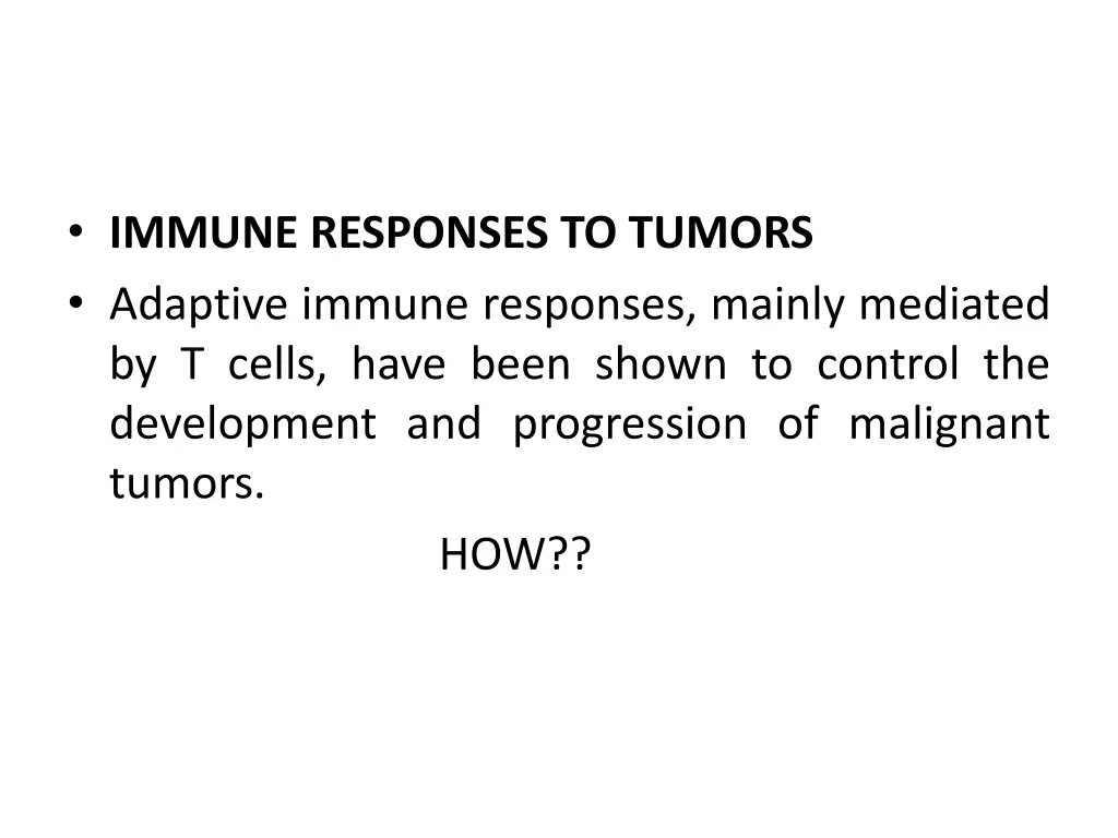 immune responses to tumors adaptive immune