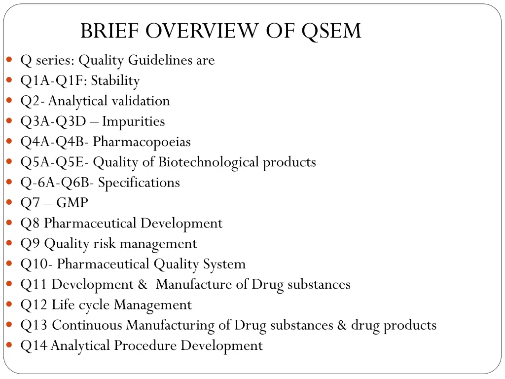 brief overview of qsem q series quality