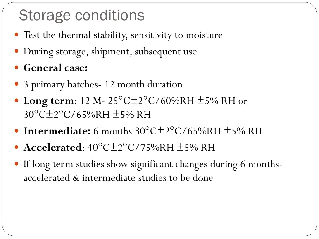 storage conditions