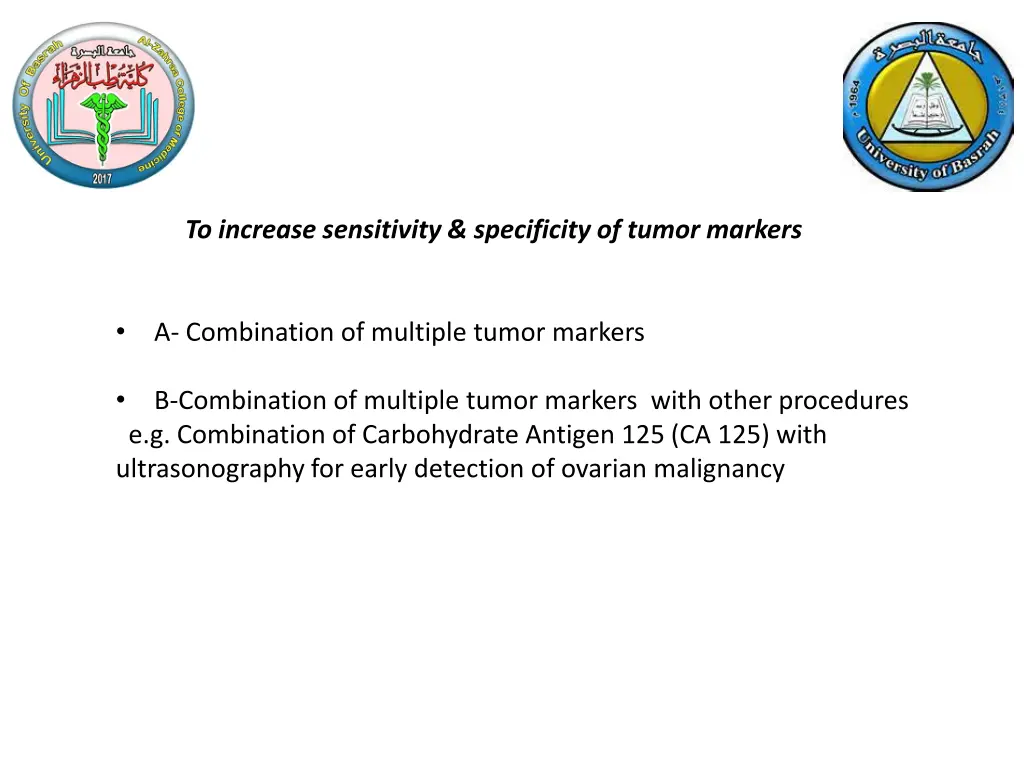 to increase sensitivity specificity of tumor