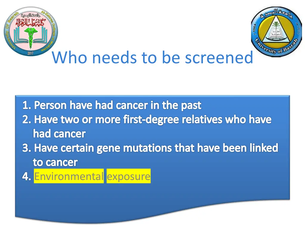 who needs to be screened
