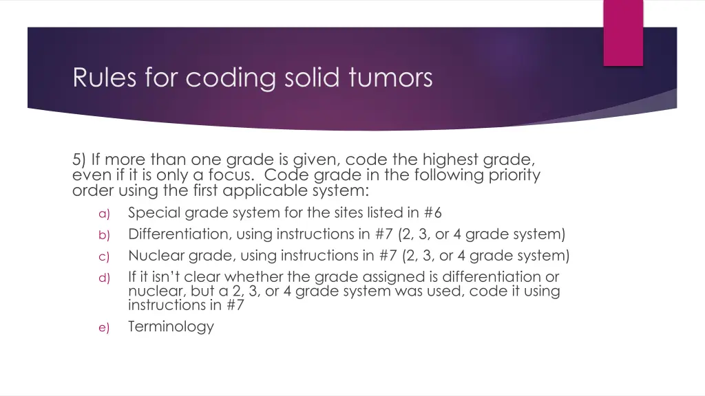 rules for coding solid tumors 1