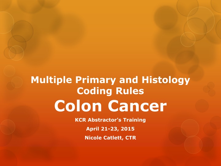 multiple primary and histology coding rules colon