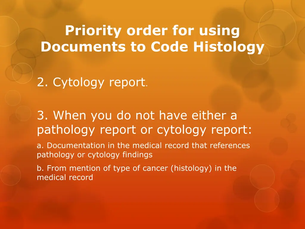 priority order for using documents to code 1