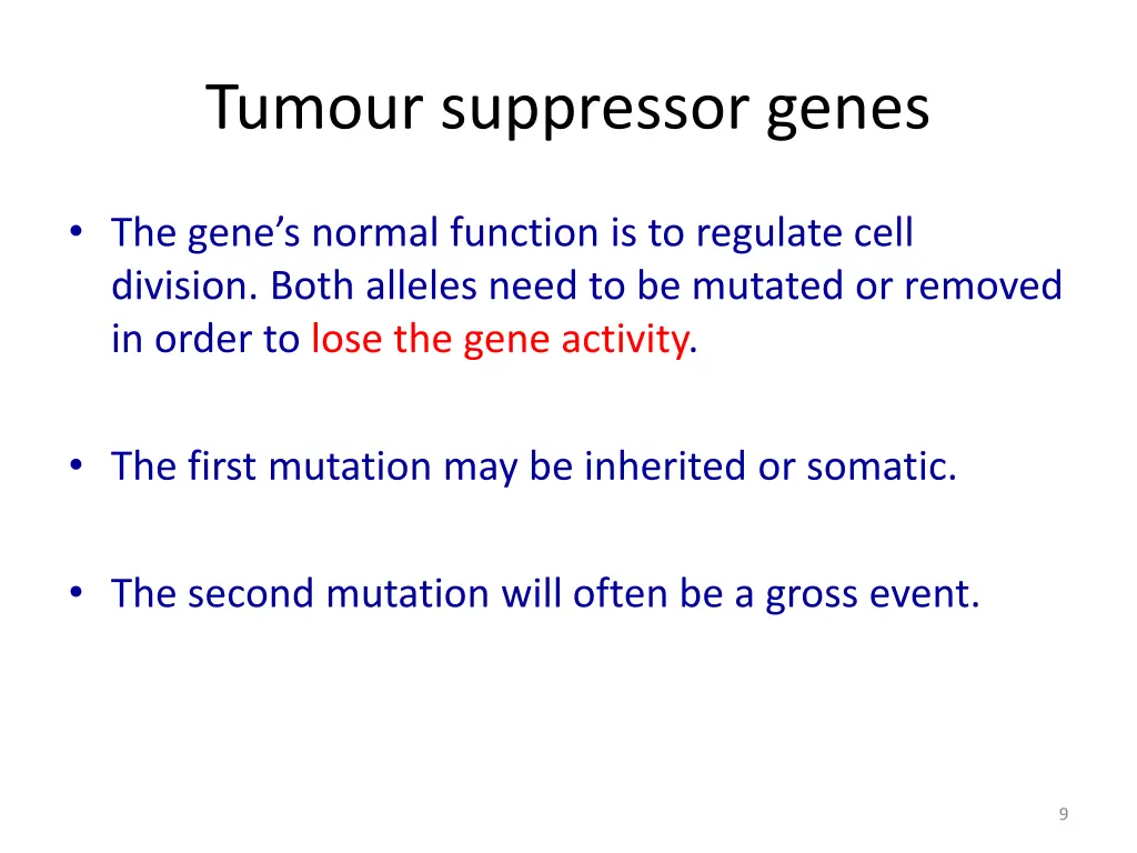 tumour suppressor genes