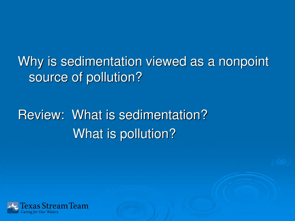 why is sedimentation viewed as a nonpoint source
