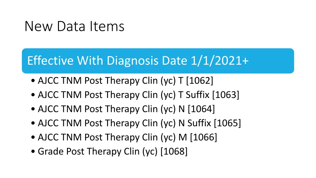 new data items