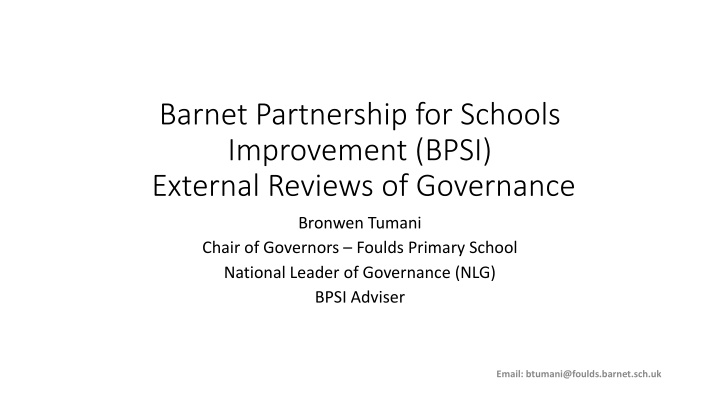 barnet partnership for schools improvement bpsi