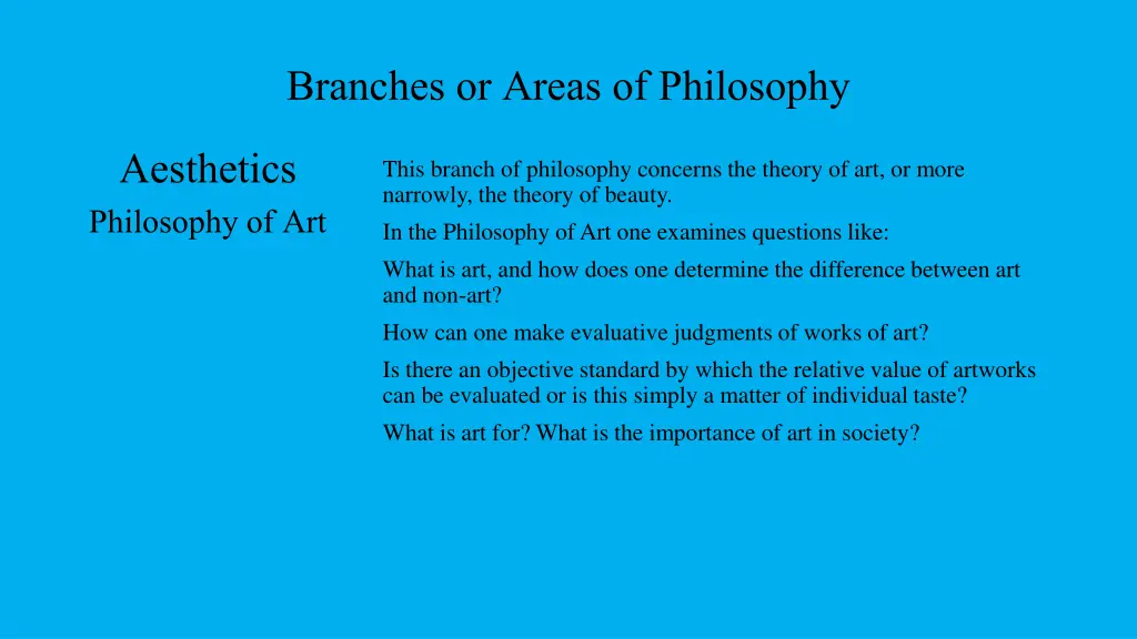 branches or areas of philosophy 4
