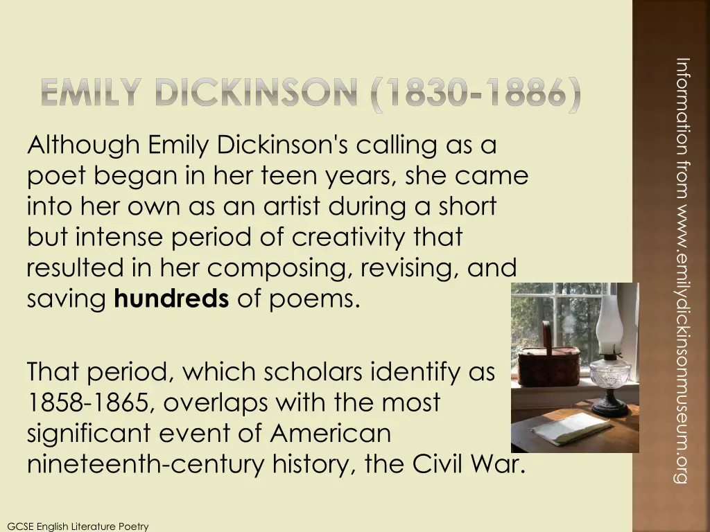 information from www emilydickinsonmuseum org 1