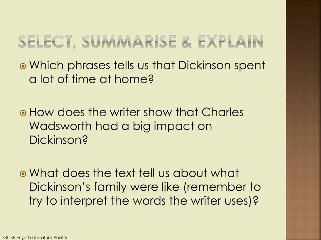 select summarise explain
