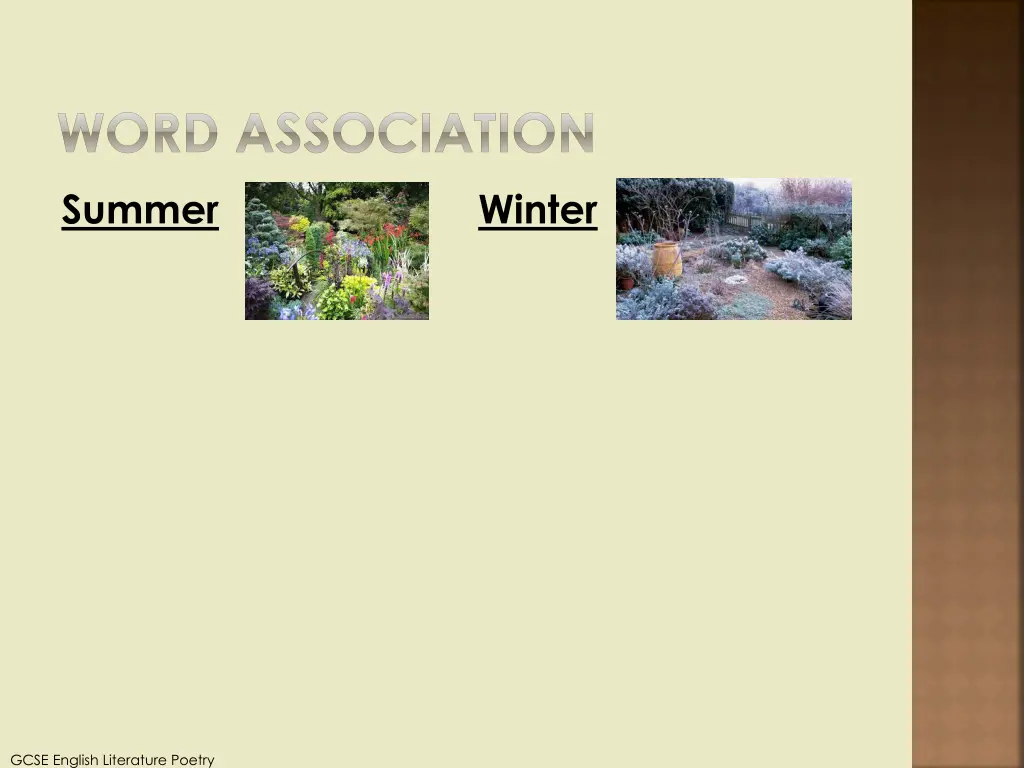 word association summer
