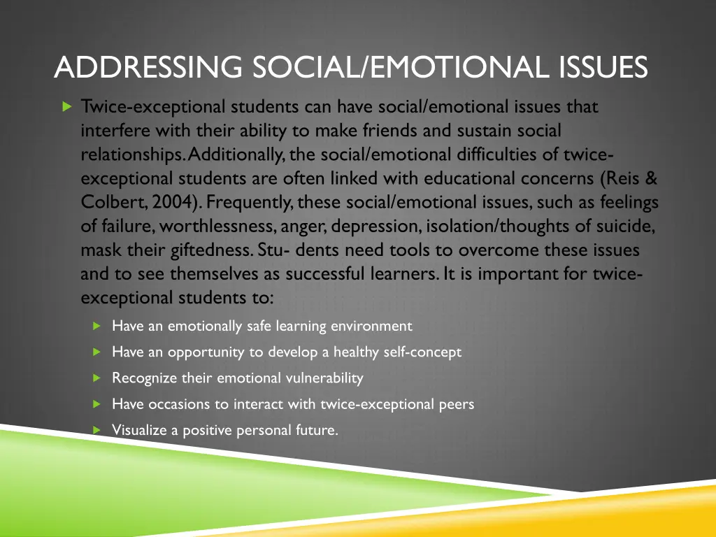 addressing social emotional issues