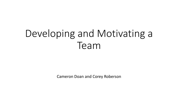 developing and motivating a team