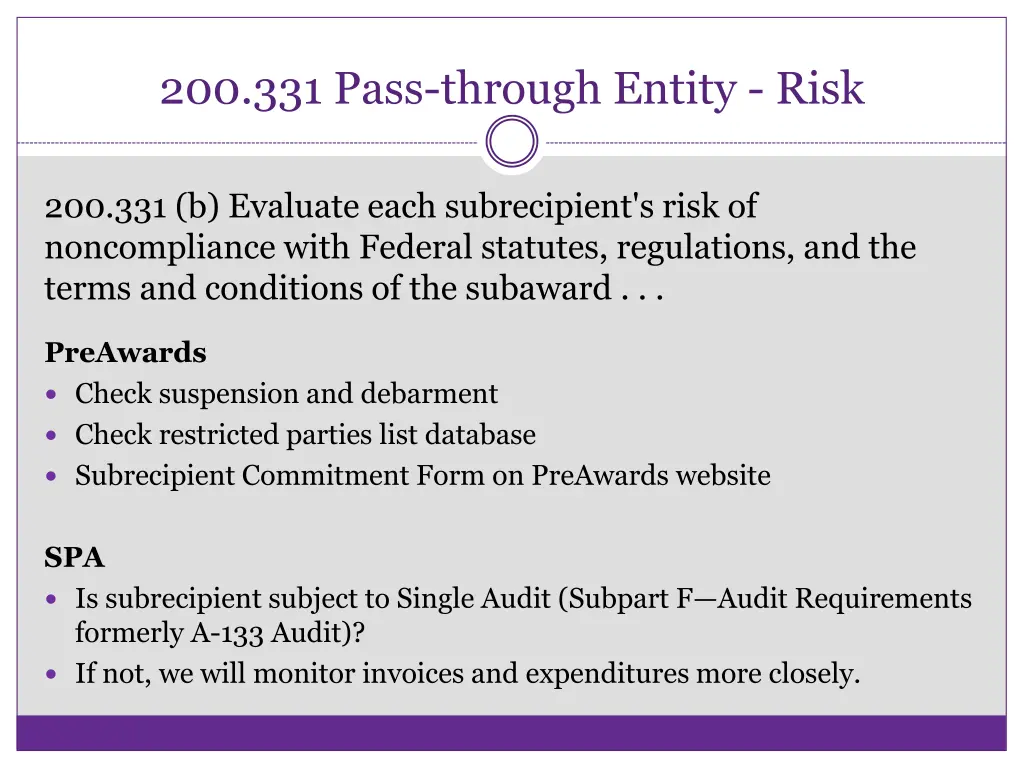 200 331 pass through entity risk