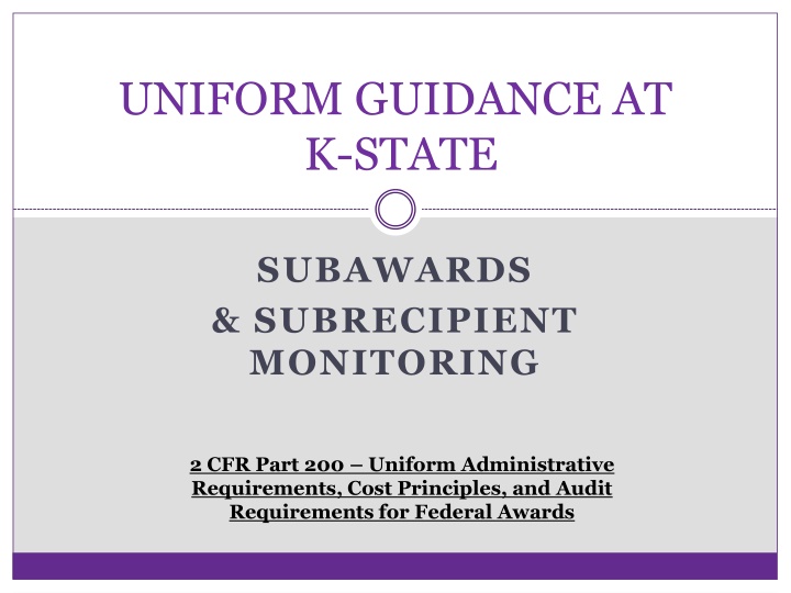 uniform guidance at k state