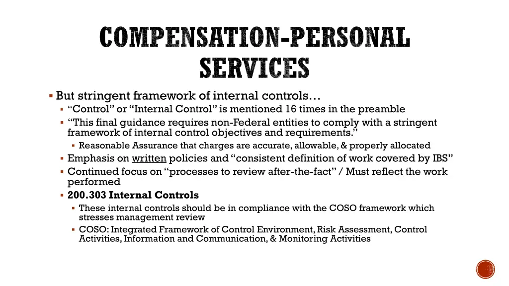 compensation personal services but stringent