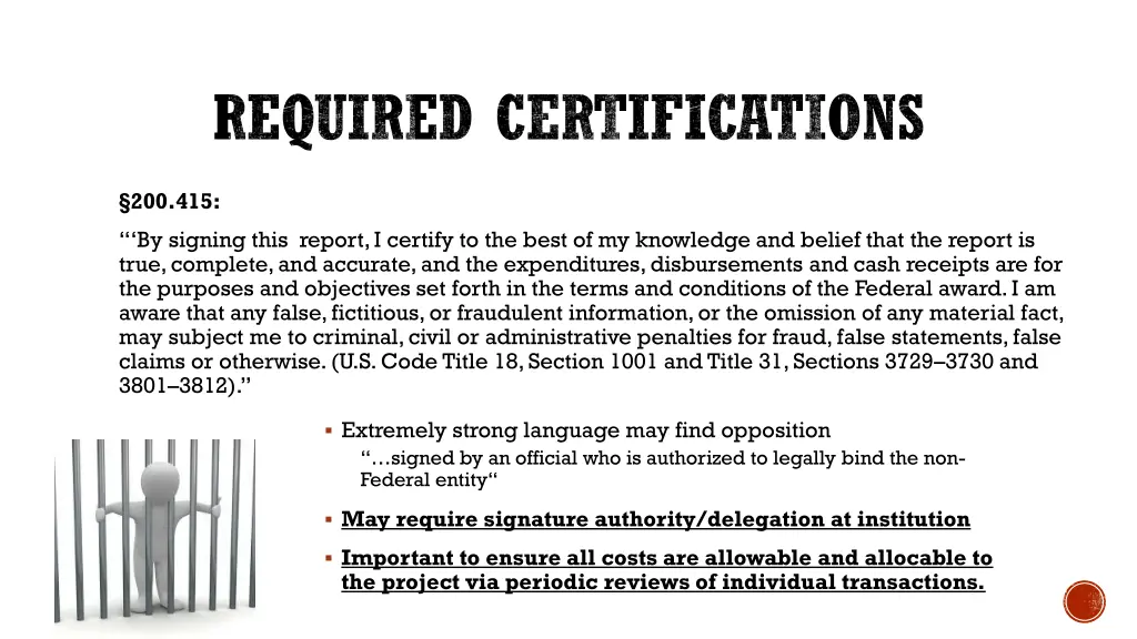 required certifications