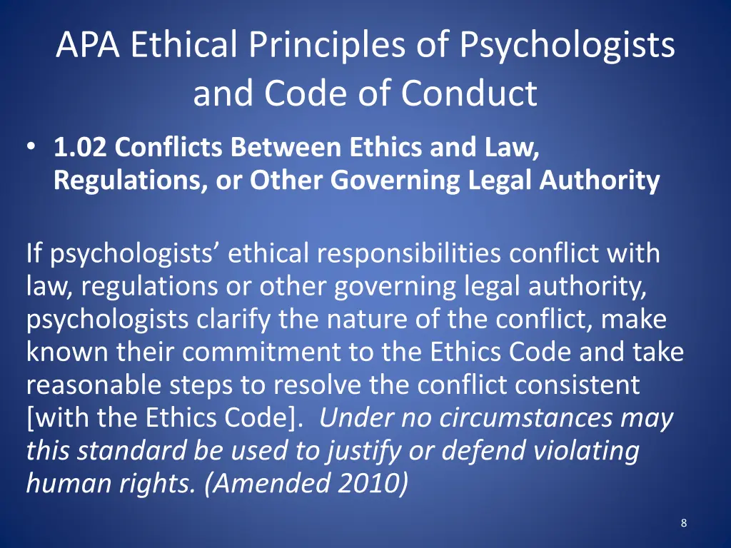 apa ethical principles of psychologists and code 1