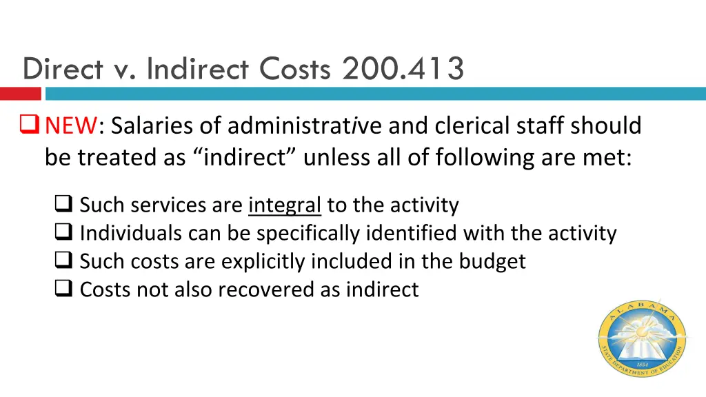 direct v indirect costs 200 413