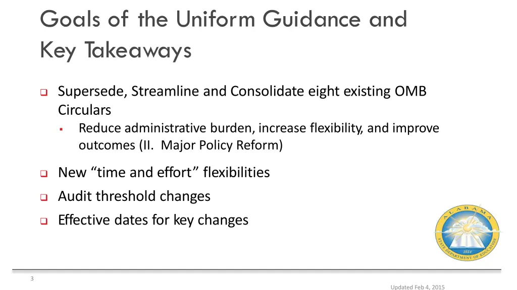 goals of the uniform guidance and key takeaways