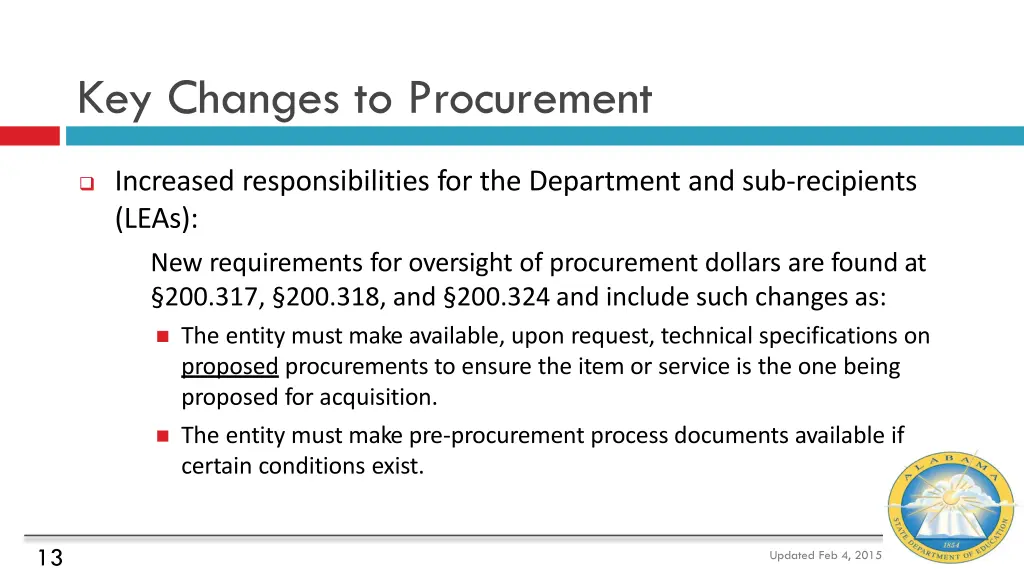 key changes to procurement