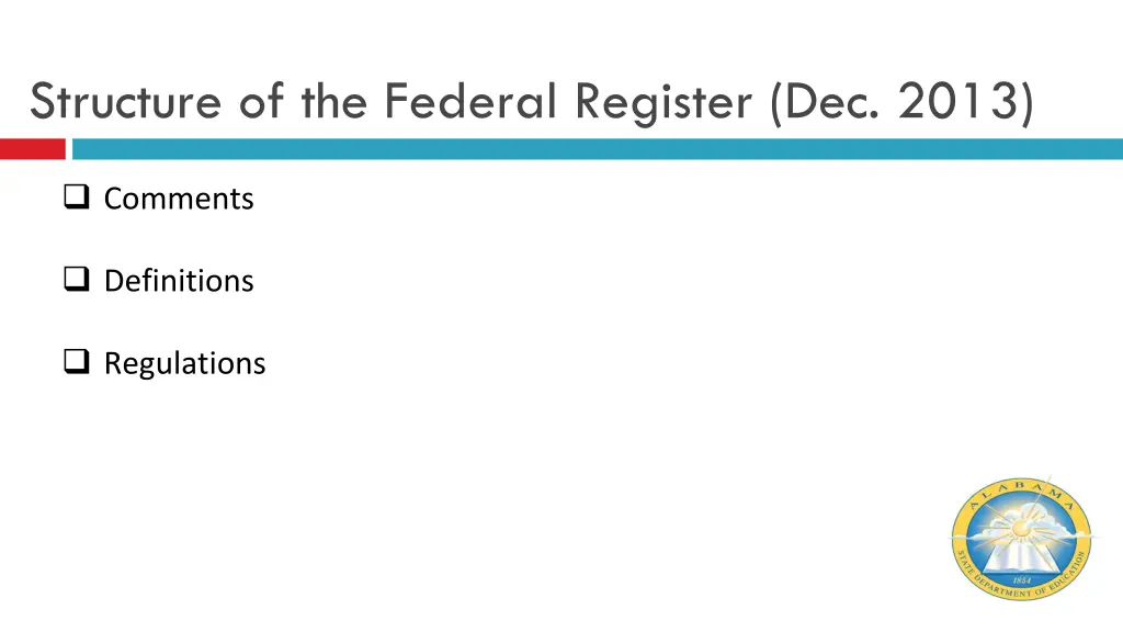 structure of the federal register dec 2013