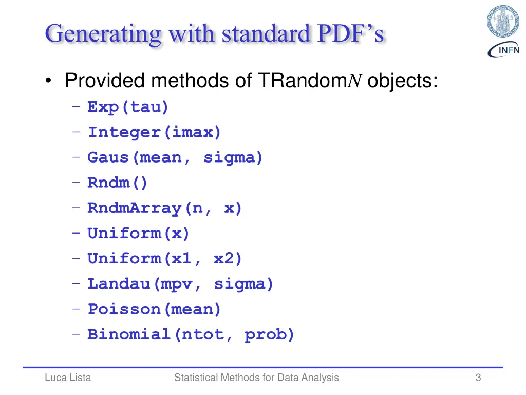 generating with standard pdf s