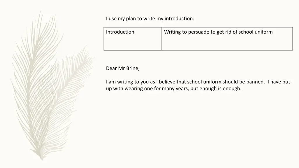 i use my plan to write my introduction