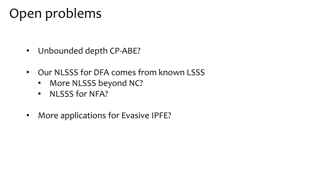 open problems