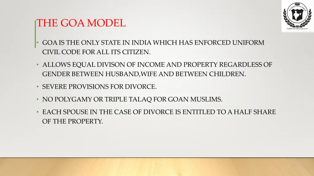 the goa model