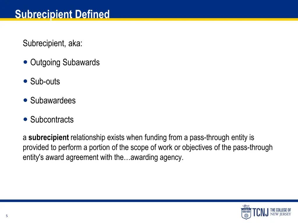 subrecipient defined
