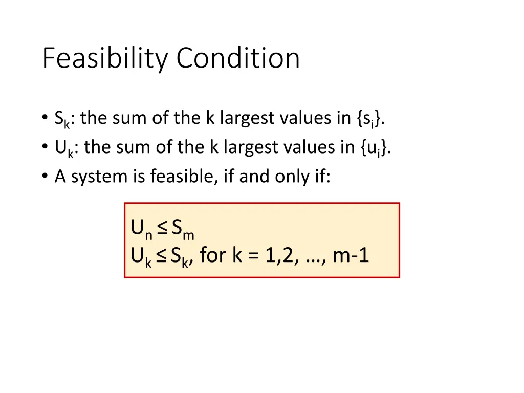 feasibility condition