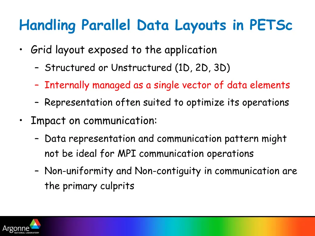 handling parallel data layouts in petsc