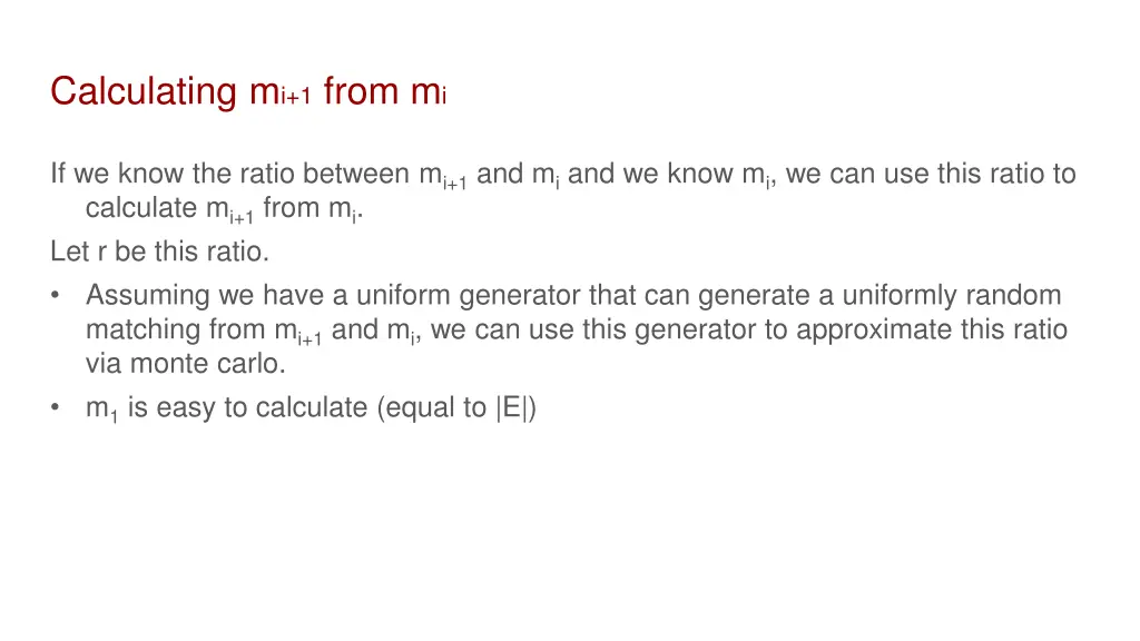 calculating m i 1 from m i