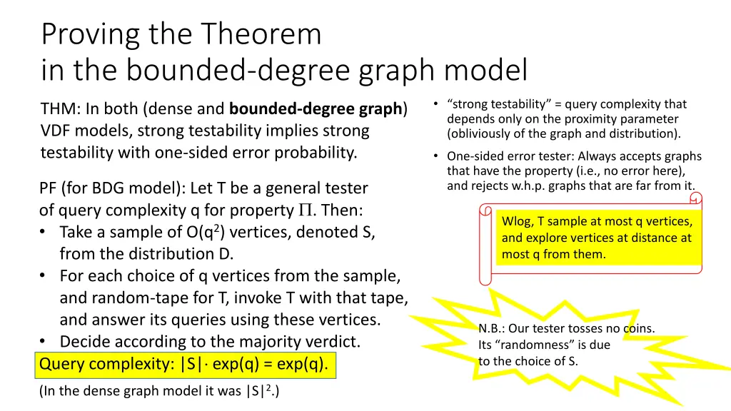 proving the theorem in the bounded degree graph