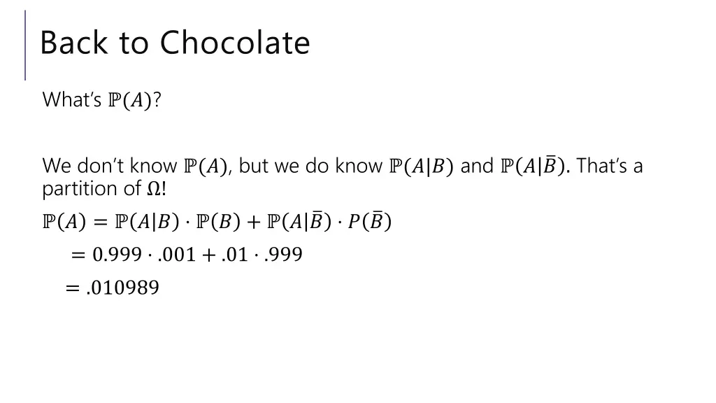 back to chocolate