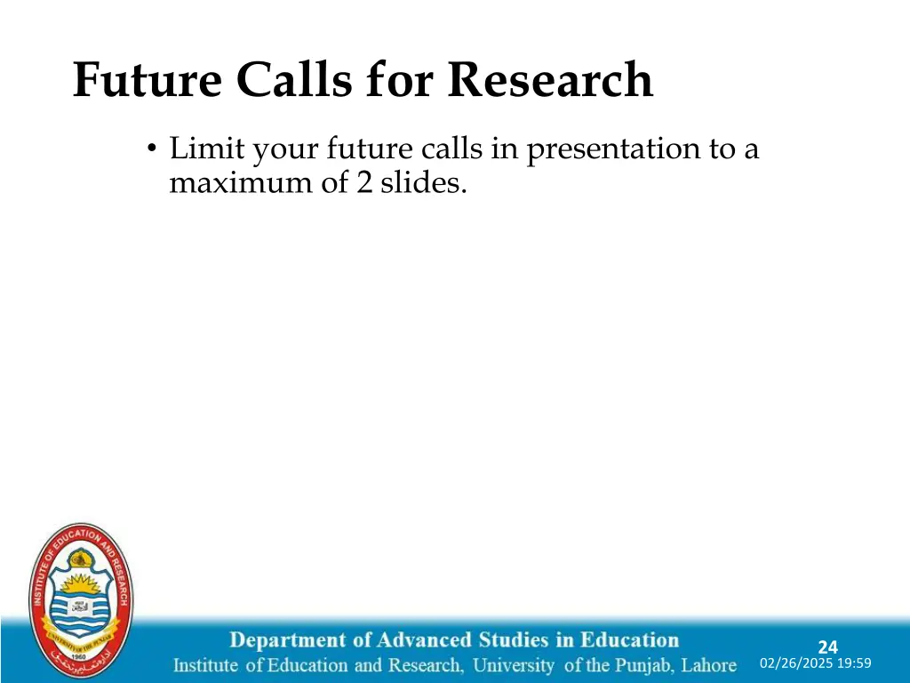 future calls for research
