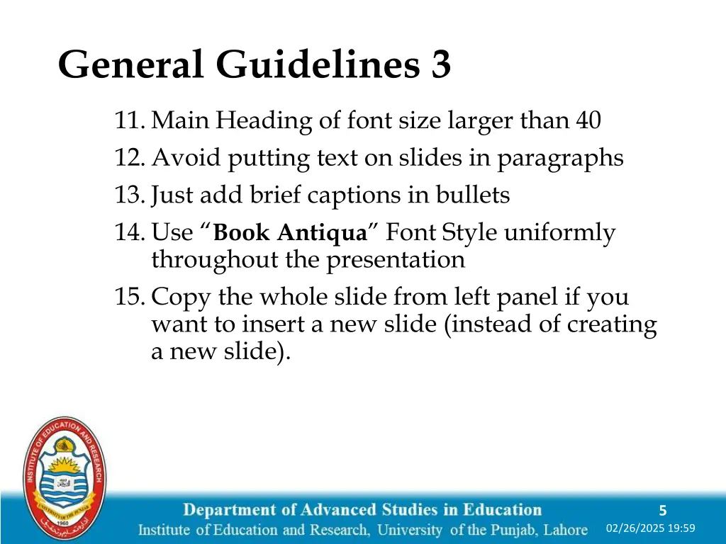 general guidelines 3 1
