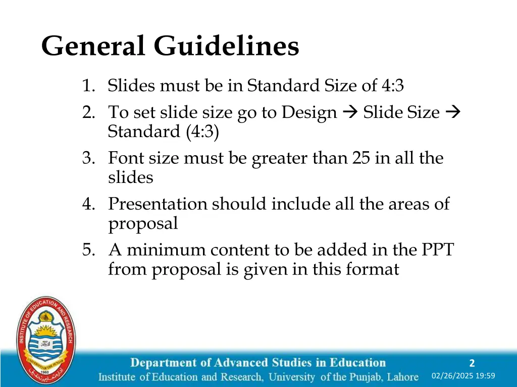 general guidelines