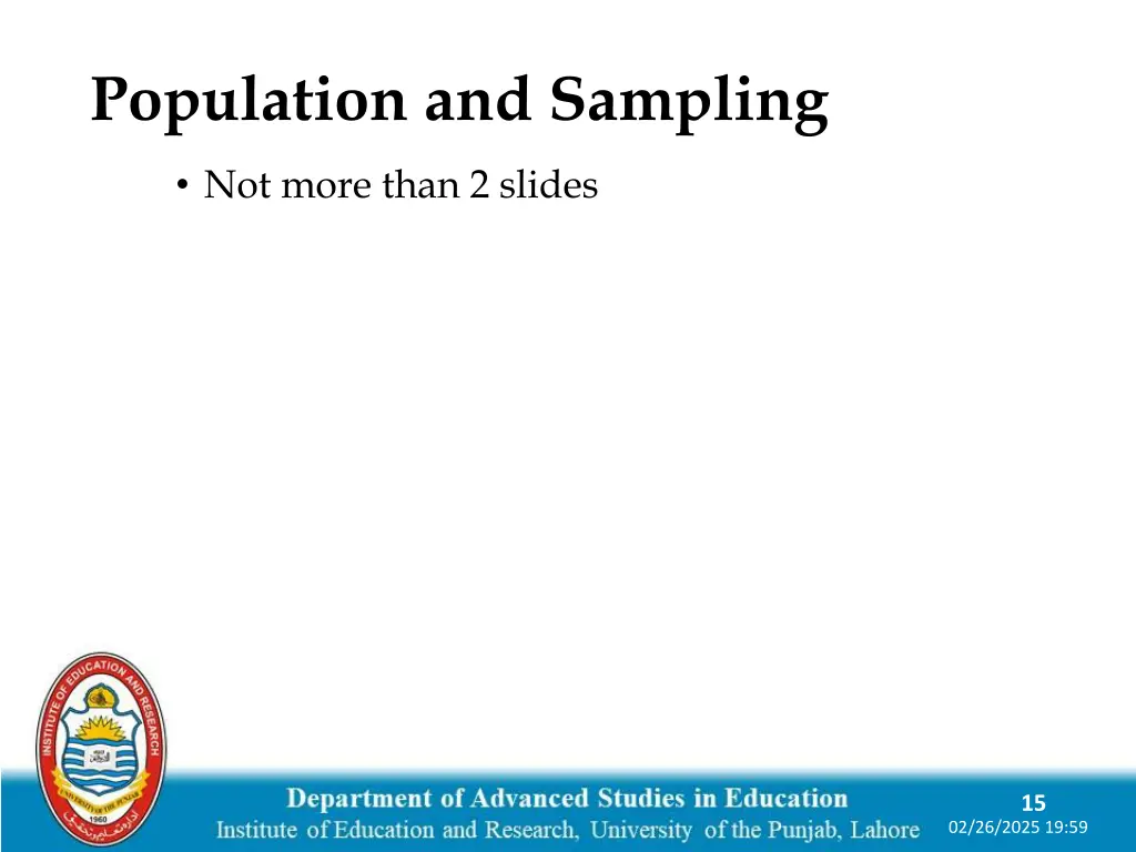 population and sampling