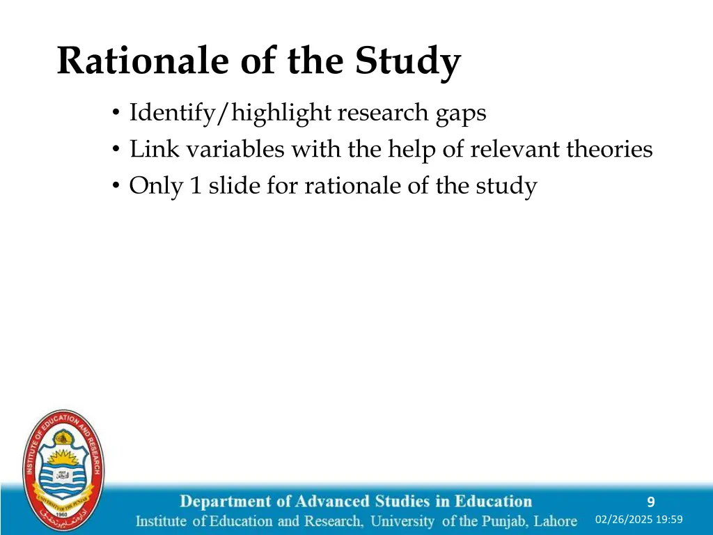 rationale of the study
