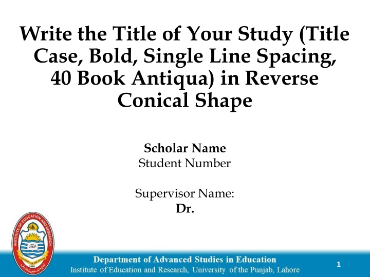 write the title of your study title case bold