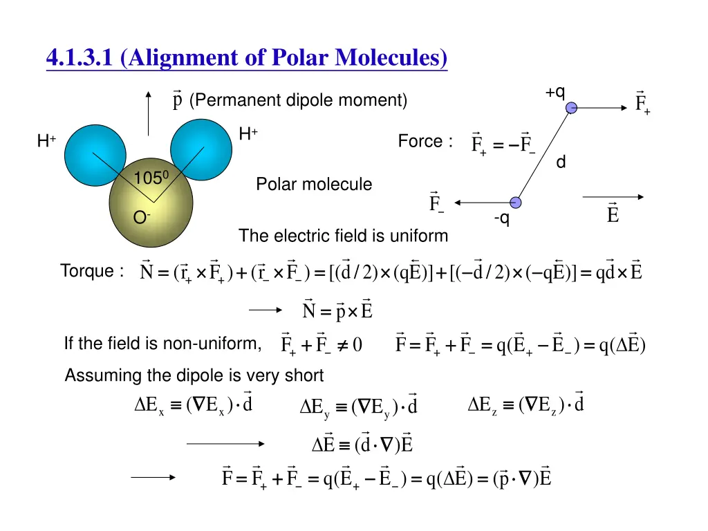 4 1 3 1 alignment of polar molecules p